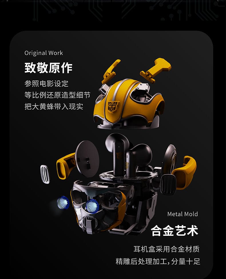 Bumblebee Wireless Alloy Bluetooth Headphones - Color:Silver