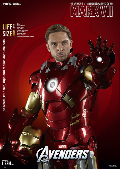 1:1 Iron Man MK7 Suit Life-size Wearable Armour Newly Upgraded Standard Version Marvel Licensed($300 is only the deposit !)