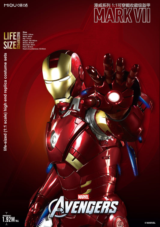 1:1 Iron Man MK7 Suit Life-size Wearable Armour Newly Upgraded Standard Version Marvel Licensed($300 is only the deposit !)
