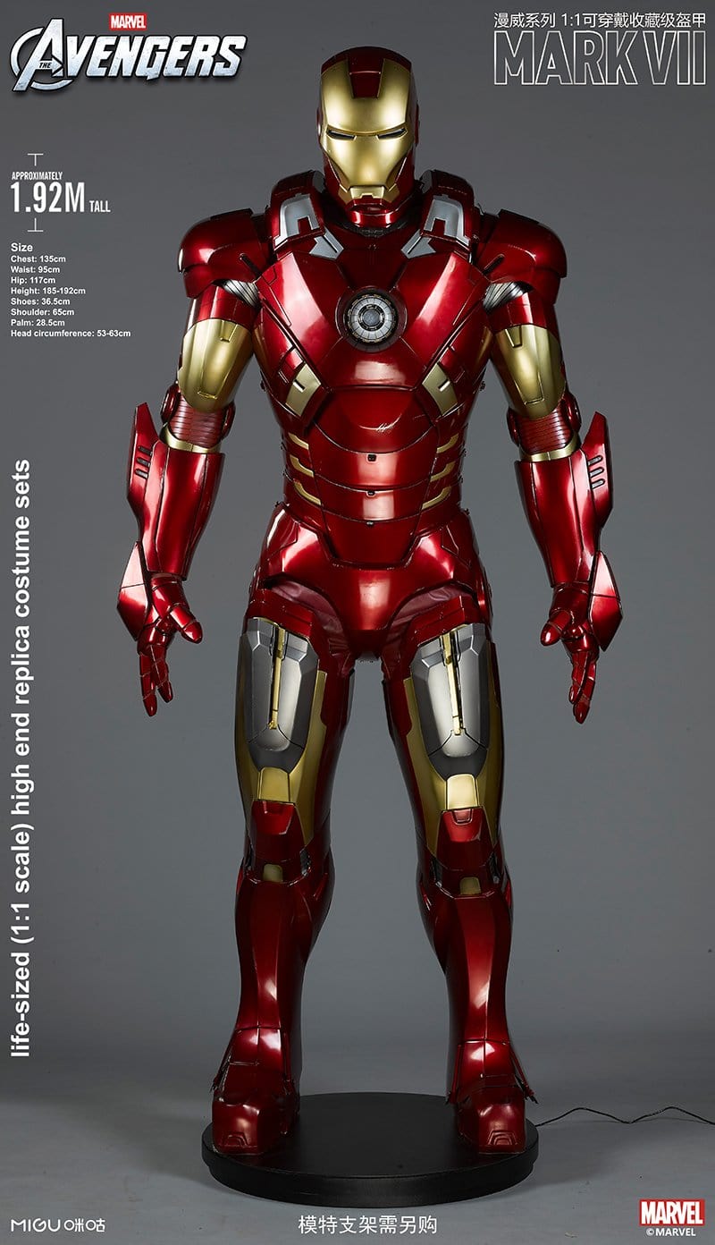 1:1 Iron Man MK7 Suit Life-size Wearable Armour Newly Upgraded Deluxe Version Marvel Licensed($300 is only the deposit!!)