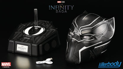 1:1 Collectible Wearable Black Panther Helmet w/Eye Lights Touch Control System Wearable Black Panther Helmet w/Bluetooth Speaker