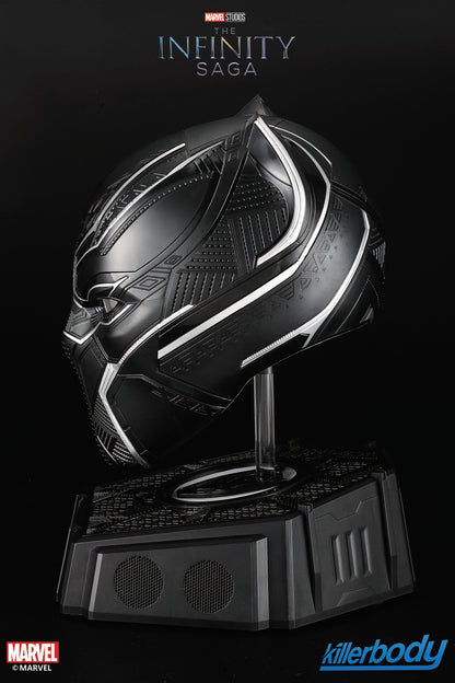 1:1 Collectible Wearable Black Panther Helmet w/Eye Lights Touch Control System Wearable Black Panther Helmet w/Bluetooth Speaker