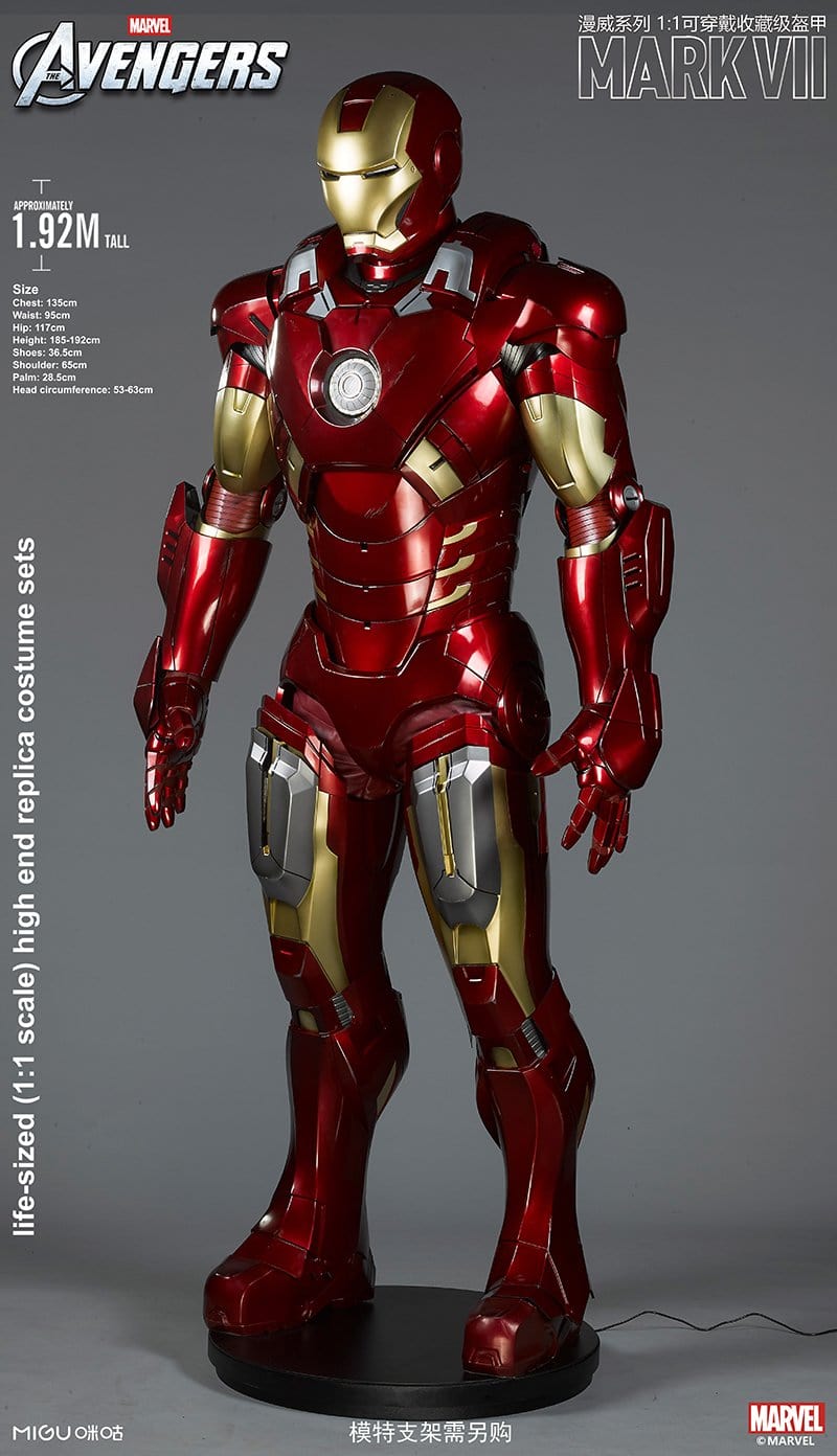 1:1 Iron Man MK7 Suit Life-size Wearable Armour Newly Upgraded Deluxe Version Marvel Licensed($300 is only the deposit!!)