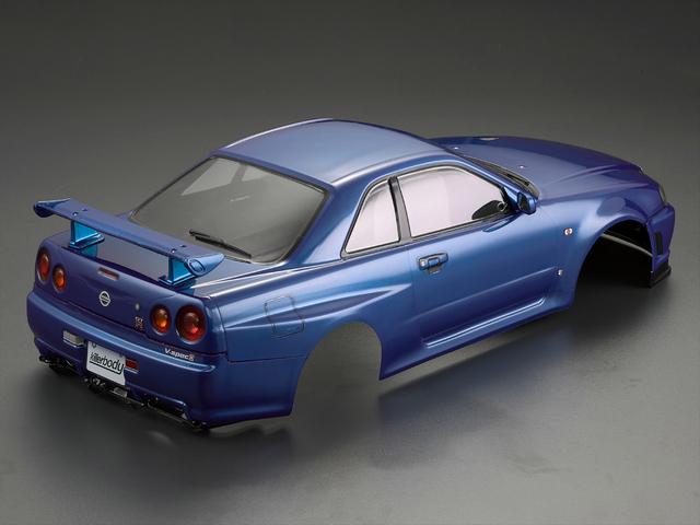 Killerbody 1/10 NISSAN SKYLINE (BNR34) RC Car Finished Body (Metallic-blue) #48716