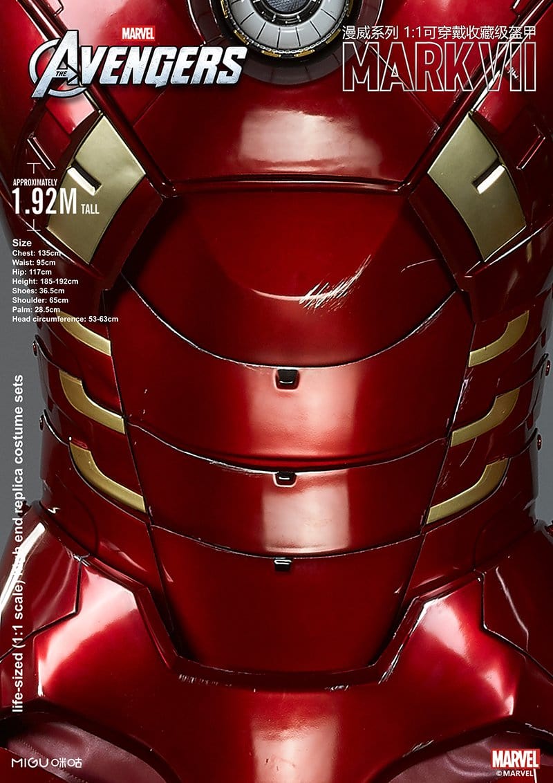1:1 Iron Man MK7 Suit Life-size Wearable Armour Newly Upgraded Deluxe Version Marvel Licensed($300 is only the deposit!!)