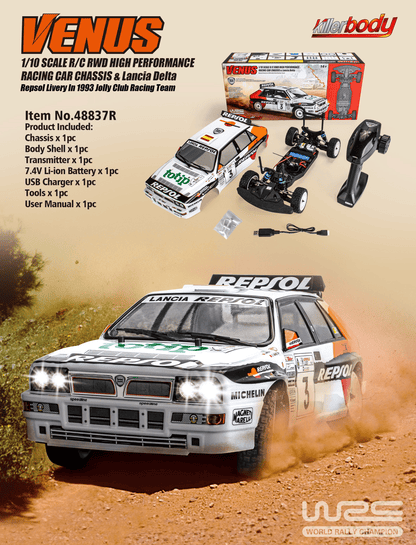 Killerbody 1/10 SCALE R/C RWD HIGH PERFORMANCE RACING CAR CHASSIS & Lancia Delta  Remote Control Car