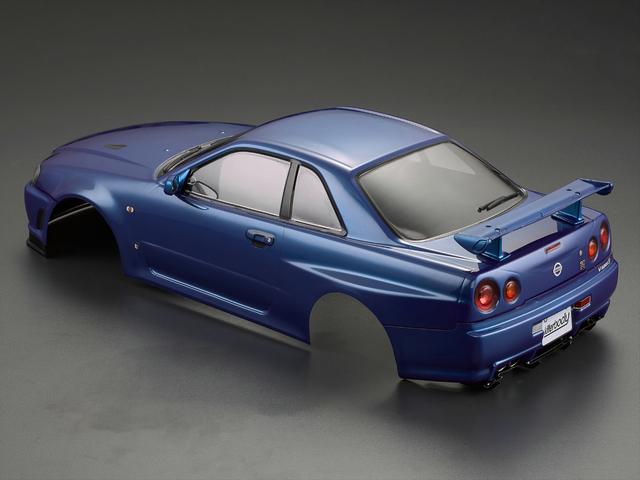 Killerbody 1/10 NISSAN SKYLINE (BNR34) RC Car Finished Body (Metallic-blue) #48716