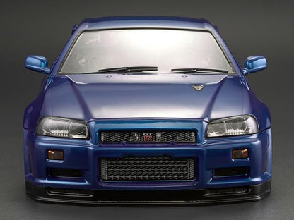 Killerbody 1/10 NISSAN SKYLINE (BNR34) RC Car Finished Body (Metallic-blue) #48716
