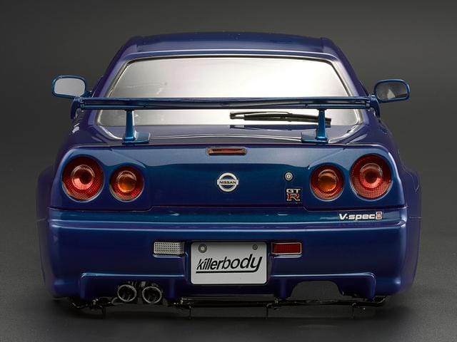Killerbody 1/10 NISSAN SKYLINE (BNR34) RC Car Finished Body (Metallic-blue) #48716
