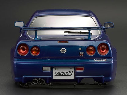 Killerbody 1/10 NISSAN SKYLINE (BNR34) RC Car Finished Body (Metallic-blue) #48716