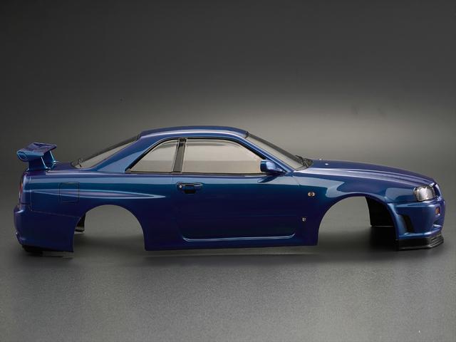 Killerbody 1/10 NISSAN SKYLINE (BNR34) RC Car Finished Body (Metallic-blue) #48716