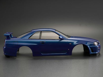 Killerbody 1/10 NISSAN SKYLINE (BNR34) RC Car Finished Body (Metallic-blue) #48716