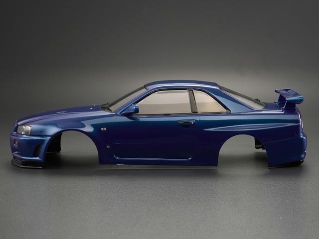 Killerbody 1/10 NISSAN SKYLINE (BNR34) RC Car Finished Body (Metallic-blue) #48716
