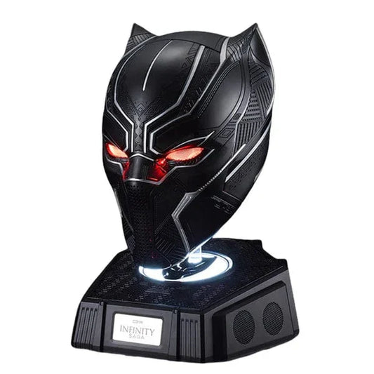 1:1 Collectible Wearable Black Panther Helmet w/Eye Lights Touch Control System Wearable Black Panther Helmet w/Bluetooth Speaker