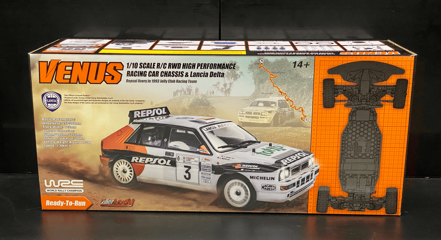Killerbody 1/10 SCALE R/C RWD HIGH PERFORMANCE RACING CAR CHASSIS & Lancia Delta  Remote Control Car